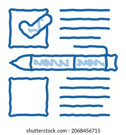Voting Selection sketch icon vector. Hand drawn blue doodle line art Voting Selection sign. isolated symbol illustration