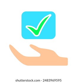 Voting set icon. Hand pressing checkmark button, electronic voting, online polls, election, decision-making, voter participation, ballot selection, democracy, political choice, civic engagement.