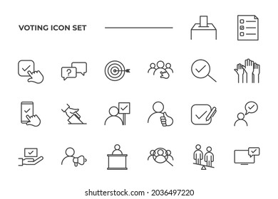 Voting set icon, isolated Voting set sign icon, vector illustration