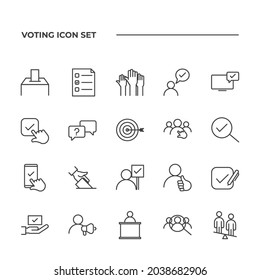 Icono de conjunto de votaciones, icono de signo de conjunto de votaciones aislado, ilustración vectorial