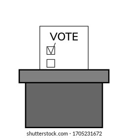Voting sheet in box vector isolated on white background, illustration