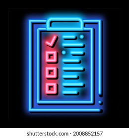 Voting Sheet neon light sign vector. Glowing bright icon Voting Sheet sign. transparent symbol illustration
