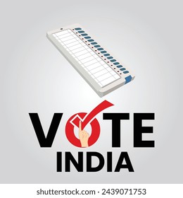 voting sign of India.Electronic Voting Machine in India.