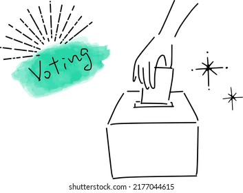 Voting simple drawing illustration, vector