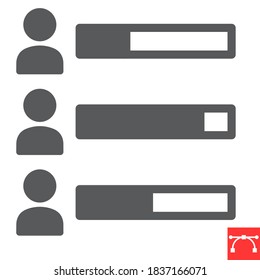 Symbol für die Stimmstatistik, Wahl und Umfrage, Vokabular-Vektorgrafik, bearbeitbares Strichsymbol, eps10