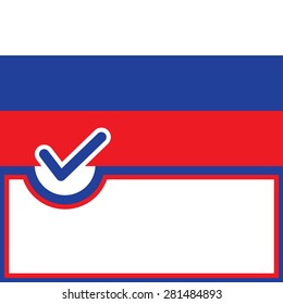 Voting symbol on American flag background. Vector illustration