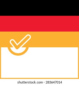 Voting symbol on Germany flag background. Vector illustration