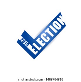 Voting Symbols vector design. 2019 Election check marks blue color. Vote, poll sign.