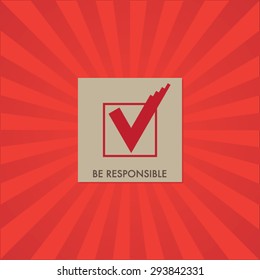 Voting Symbols Vector Design on Red Stripes Background