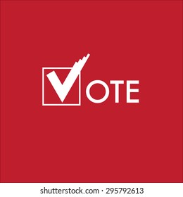 Voting Symbols Vector Design on Red Background