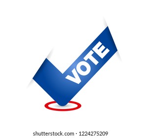 Voting Symbols vector design. template Elections icons. check marks blue color. Vote, poll sign.