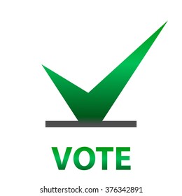 Voting Symbols vector design. template Elections icons. check marks. Vector green. Cast your vote.