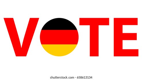 Voting Symbols vector design. template Elections icons. check marks. Patriotic voting poster. Presidential election in Germany. Typographic banner with round flag of the Germany.
