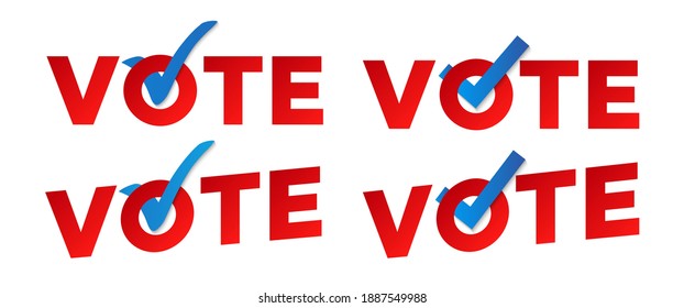 Símbolos de votación texto de diseño vectorial