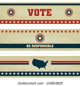 Voting Symbols vector set banner design