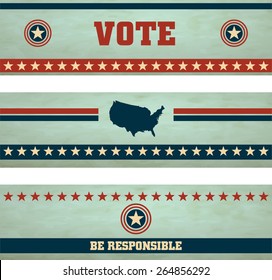 Voting Symbols vector set banners