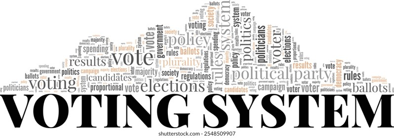 Voting System word cloud conceptual design isolated on white background.