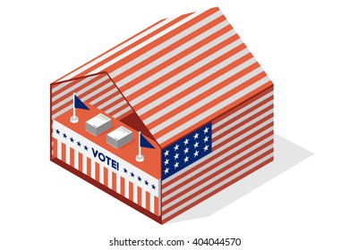 Voting Tent Elections in USA vector illustration