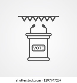 Voting tribune vector icon sign symbol