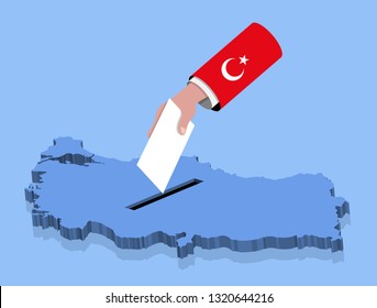 Voting for Turkish election over a Turkey map. All the objects, shadows and background are in different layers. 