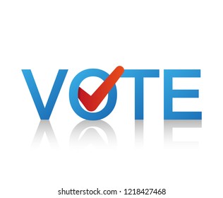 Voting vector design. Check marks. Vote label