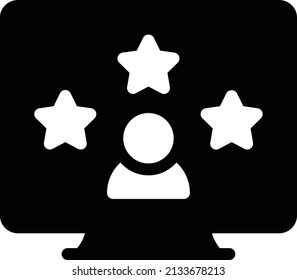 voting vector glyph flat icon