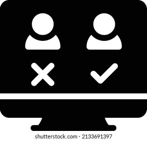 voting vector glyph flat icon