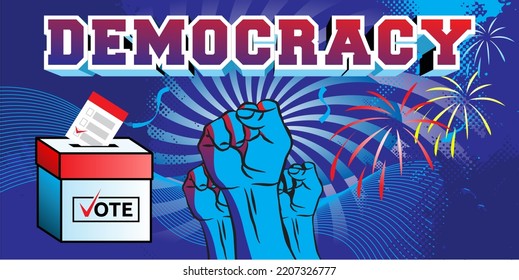 voting vector illustration design in the spirit of the democratic party. for posters, banners, flyers and others