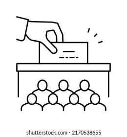 voting vote box politics choice election line icon vector. voting vote box politics choice election sign. isolated contour symbol black illustration
