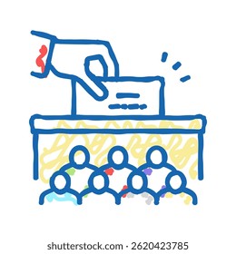 votando caixa de votação política escolha ícone doodle da eleição esboço vetor. votando caixa de votação política escolha sinal de eleição. símbolo isolado ilustração
