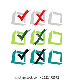 voting Yes or No vector logo design False or True icon in trendy design style