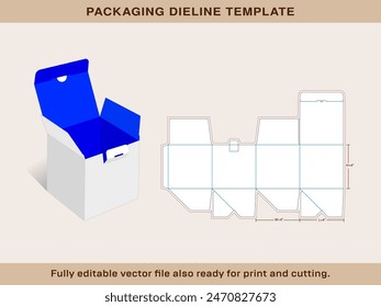 Votive Or Tea Light Candle Box Mini Size 4x4x4 inch Dieline Template