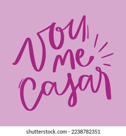 Vou me casar. I will married in brazilian portuguese. Modern hand Lettering. vector.
