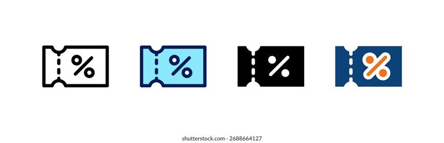 Voucher All In One Icon Multi Styles Vektor Set
