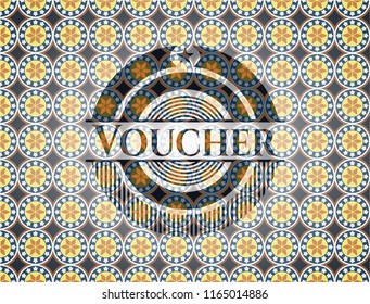 Voucher arabesque style badge. arabic decoration.