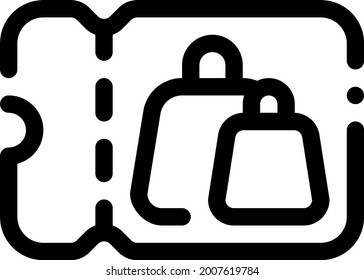 ilustración de diseño vectorial de icono de contorno de cesta de vales ( conjunto de iconos ecommerce )