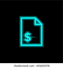 Voucher blue glowing neon ui ux icon. Glowing sign logo vector