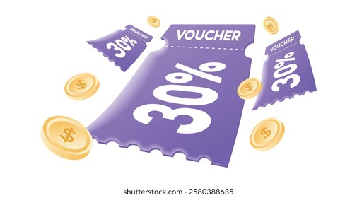 Voucher card cash back template design with coupon code promotion. Premium special price offers sale coupon.