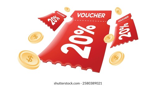 Voucher card cash back template design with coupon code promotion. Premium special price offers sale coupon.