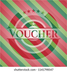 Voucher christmas emblem background.
