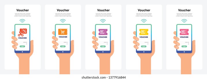 Voucher Concept in Modern Colour Transitions. Can Use Immediately for Promotions, Website, Commercial And Others. Vector.