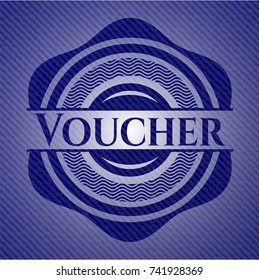 Voucher denim background