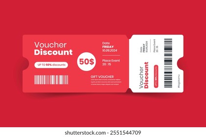 voucher design illustration promotion coupon. discount voucher, gift voucher, coupon, voucher element template and coupon for graphic design