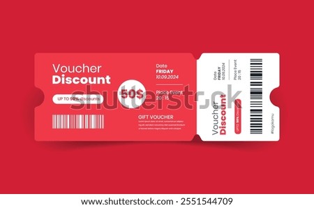 voucher design illustration promotion coupon. discount voucher, gift voucher, coupon, voucher element template and coupon for graphic design