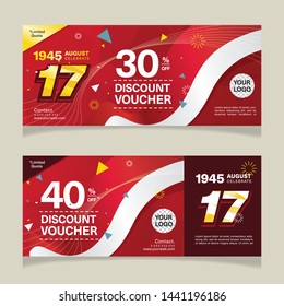 Voucher Design Template Independence Day Indonesia