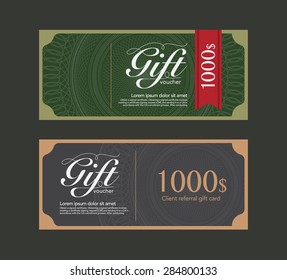 Voucher design template. vector
