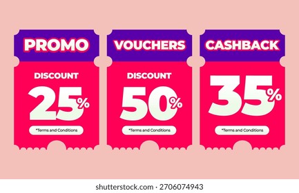 Voucher Descuento Diseño de Cupón Vector Creativo