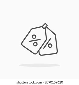Voucher Discount icon. Editable Stroke and pixel perfect. Outline style. Vector illustration. Enjoy this icon for your project.
