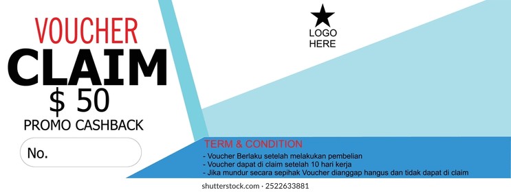 voucher discount mockup blue colour