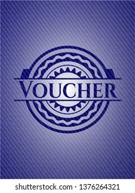 Voucher emblem with denim texture